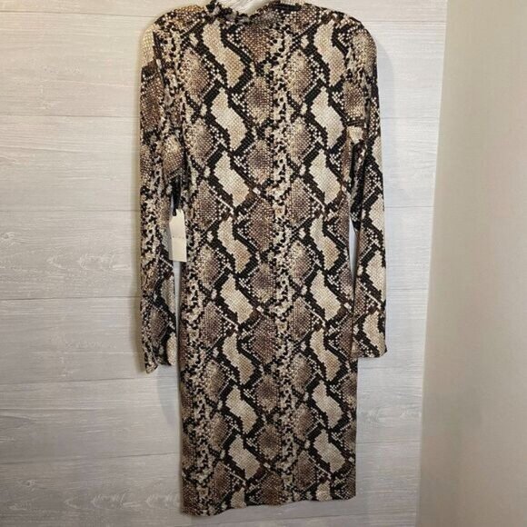 Leith Snake Print Long Sleeve Mock Neck Body-con Dress NWT - Picture 7 of 9